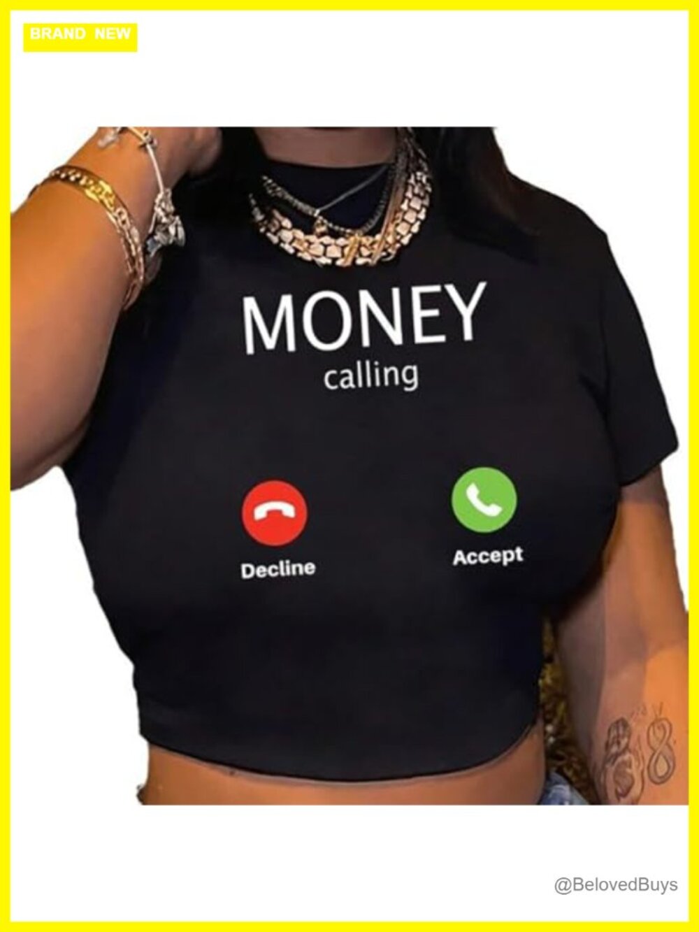 Women's Melanin Graphic Funny Sexy Crop Top Letter Print Summer T-Shirt